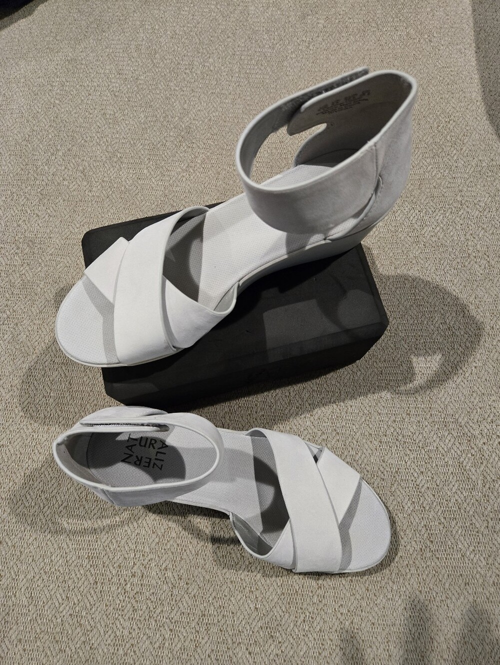 Naturalizer Riviera White Ankle-Strap Wedge Sandals - Picture 7 of 7